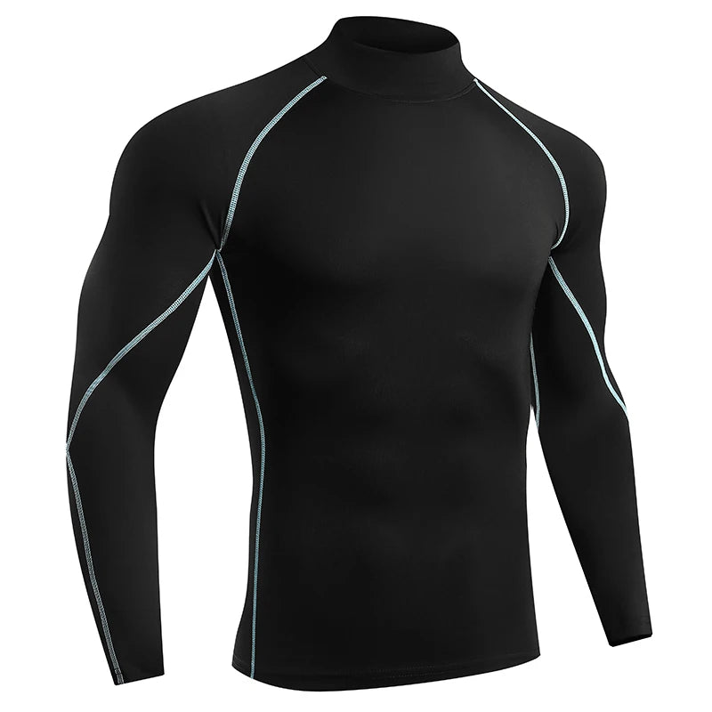 Men Bodybuilding Sport T-shirt Quick Dry Running Shirt Long Sleeve Compression Top Gym T Shirt Men Fitness Tight Rashgard