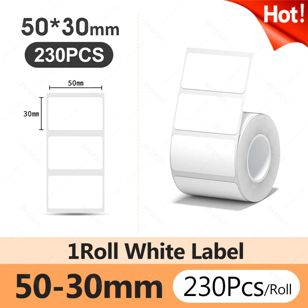 Original Niimbot B21/B1/B3S/B31 White Transparent Label Sticker Big Size Self-adhesive Waterproof Price Tag Thermal Paper