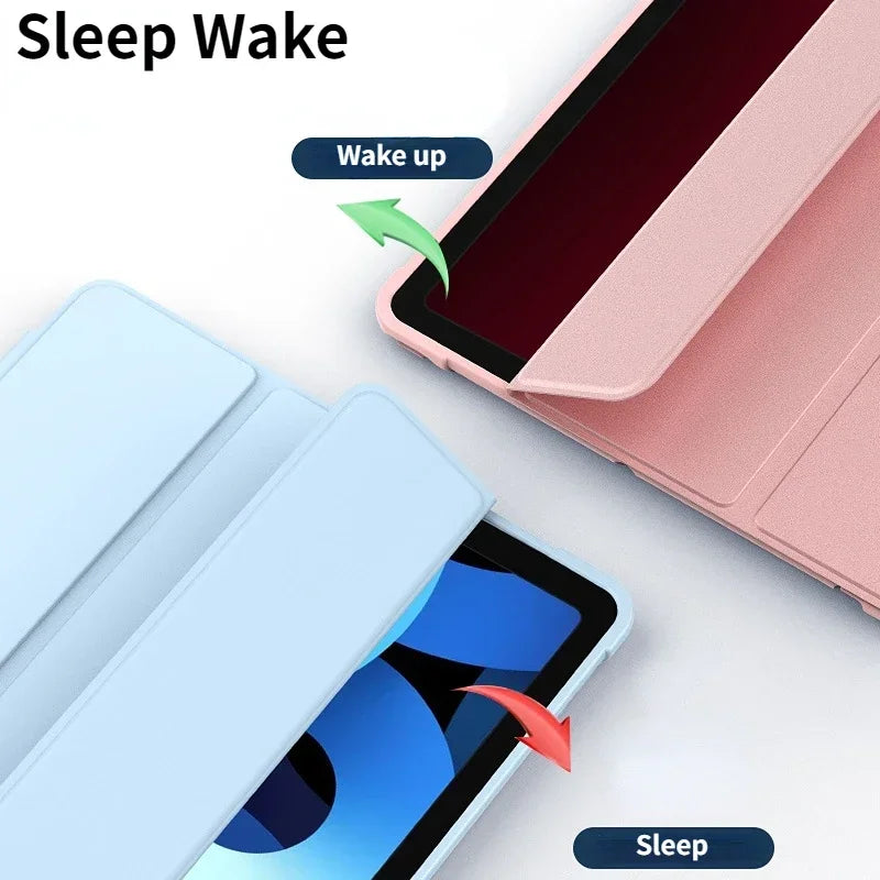 for iPad A16 11th 10.2 Pro 11 9.7 Air 11 10.9 10.5 Air 3 Smart Cover with Pencil Holder iPad 10th 9th 8th 7th 6th 5th Gen Fundas