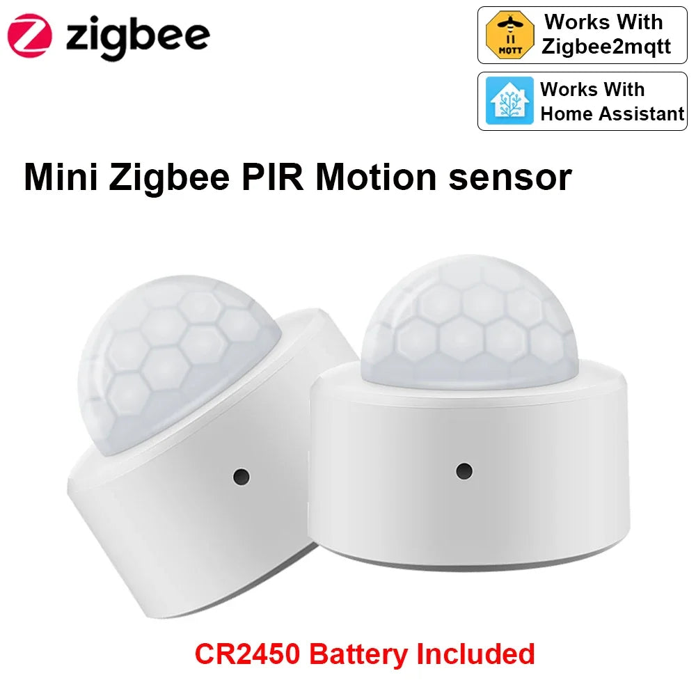 Haozee 2 in 1 Zigbee Mini PIR Motion Detector +Bright Lux Light Passive Infrared Security Burglar Alarm Sensor