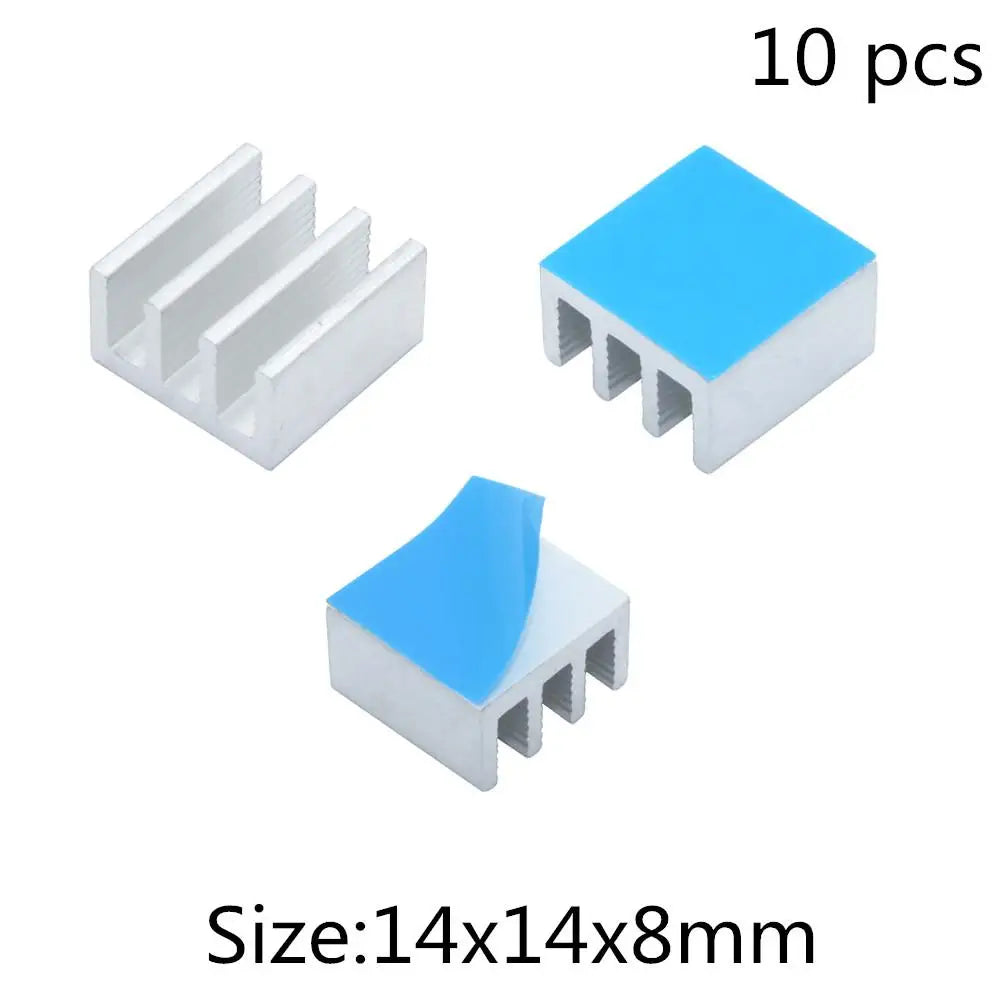 Aluminum Heatsink Radiator Heat sink for Electronic IC Chip RAM MOS Dynatron Raspberry Pi Cooling With Thermal Conductive Tape