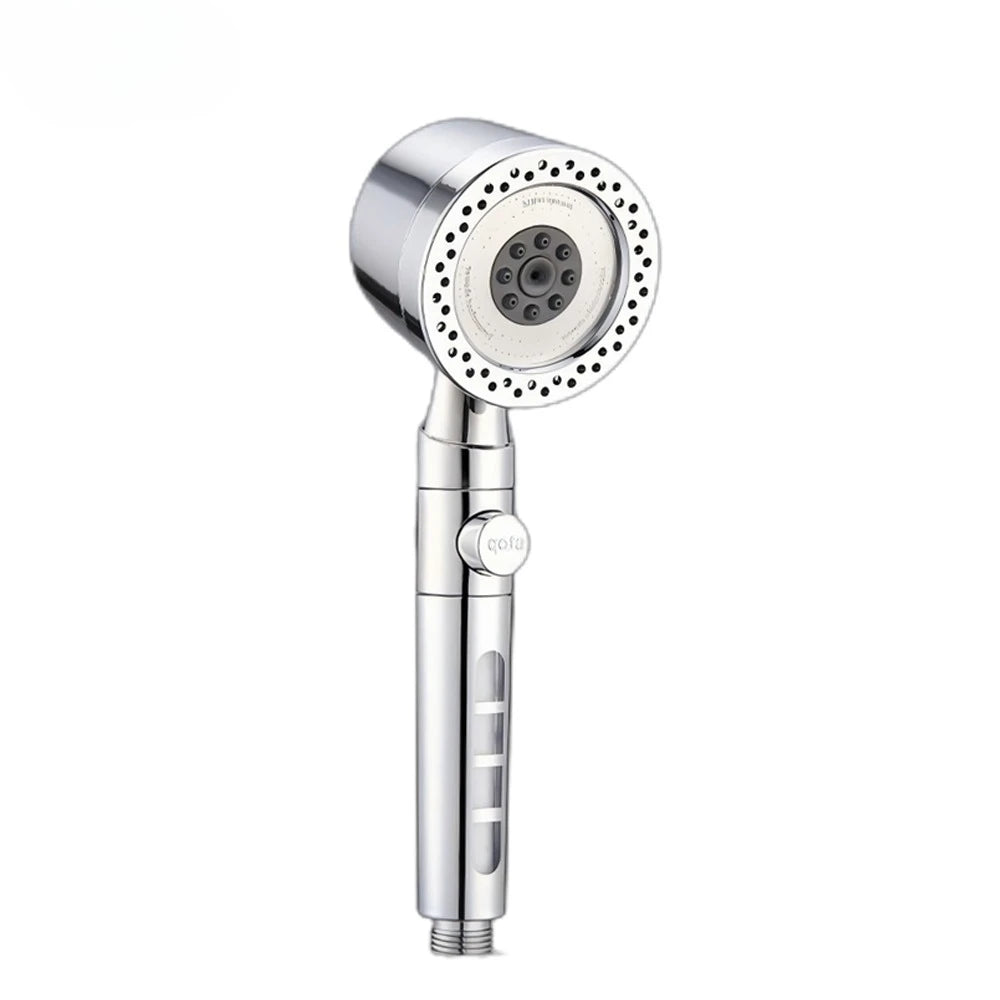 5 Spray ABS Portable Shower Head High Pressure Large Flow Spa Filtered Shower Heads with Stop Button Universal Bathroom Nozzle