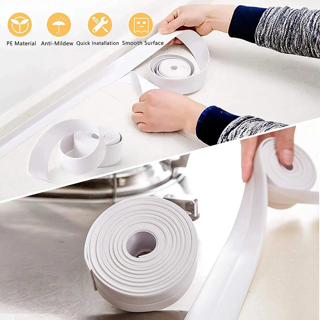 PVC tape Waterproof wall glue sink edge seal mildew resistant caulking strip Kitchen bathroom shower tub