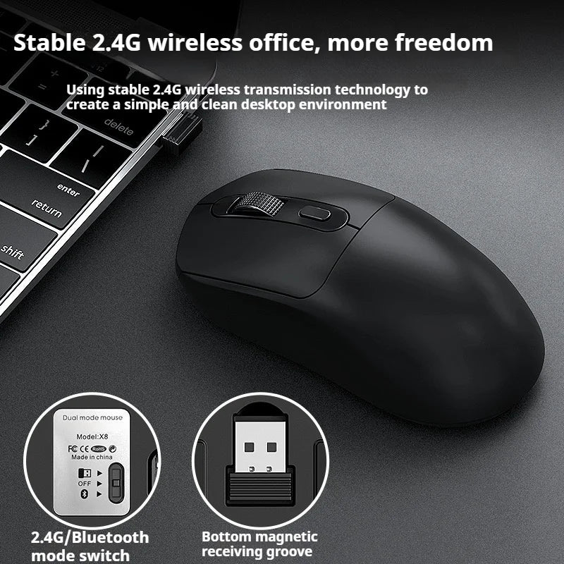 2025New Many Modes Bluetooth Gaming Mouse Rechargeable 2.4G USB Wireless RGB Backlight Mouse for iPad Tablet Laptop Computer