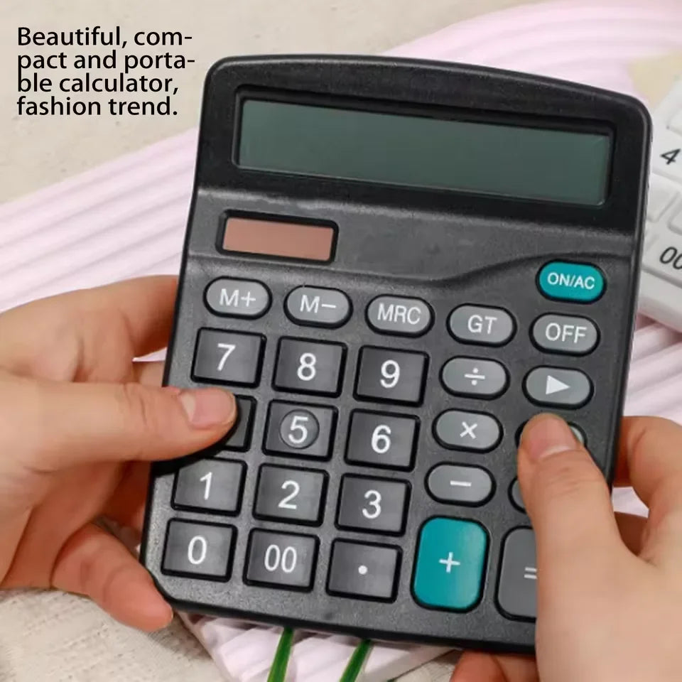 12 Digits Electronic Calculator Solar Calculator Dual Power Supply Calculator for Home Office School Financial Accounting Tools