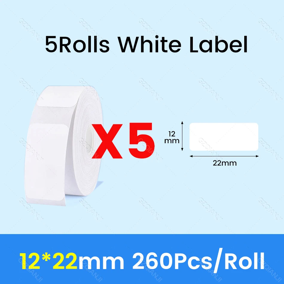 NiiMBOT D101 D11 D110 Label Thermal Sticker White Adhesive Paper Waterproof 3/5/10 Rolls Papers Cheapest official for Printer