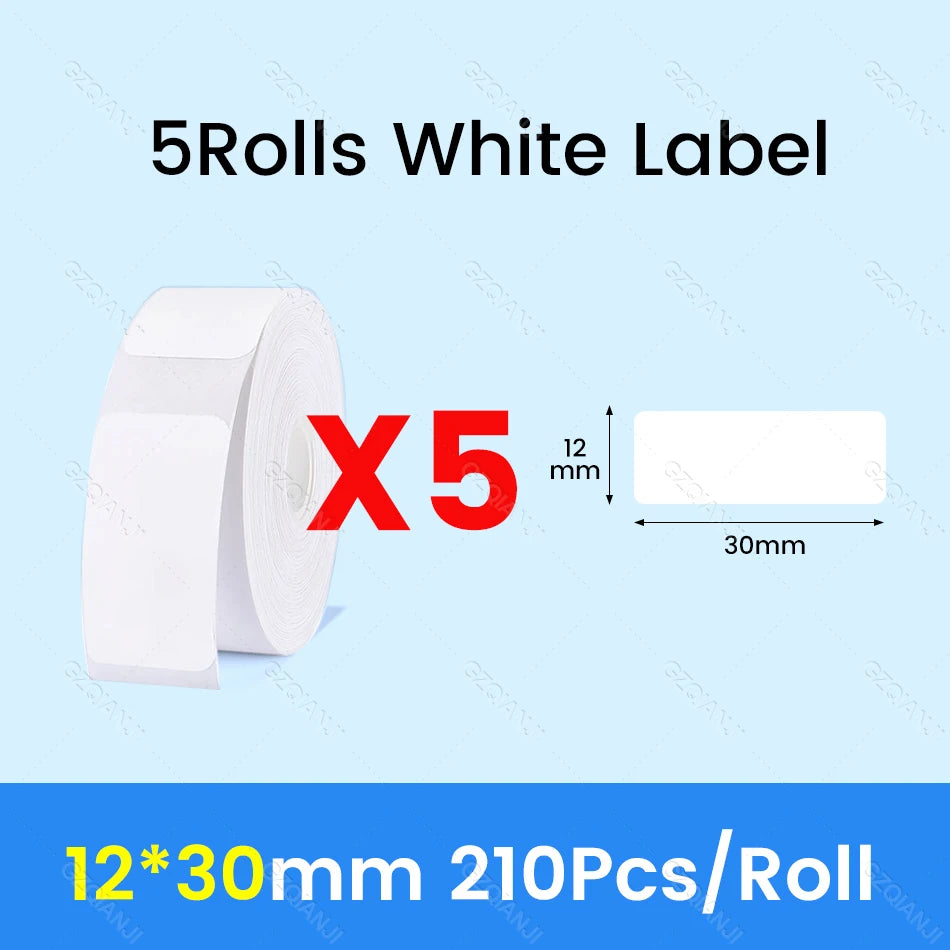 NiiMBOT D101 D11 D110 Label Thermal Sticker White Adhesive Paper Waterproof 3/5/10 Rolls Papers Cheapest official for Printer
