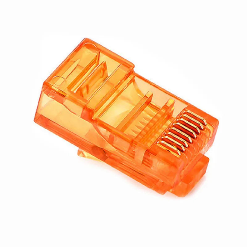 50/100PCS RJ45 Ethernet Cables Module Plug Network Connector RJ-45 Crystal Heads Cat5 Color Cat5e Gold Plated Cable