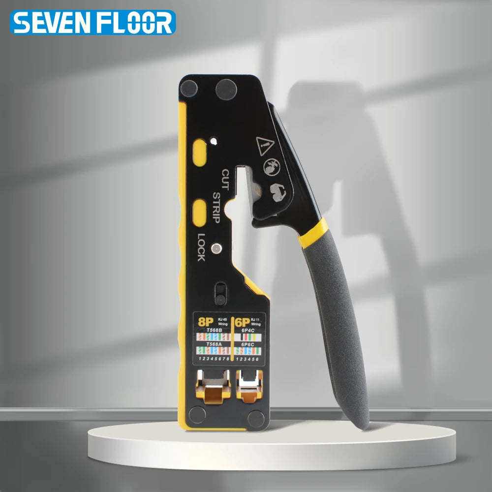 RJ45 Crimp Tool Pass Through Plugs Ethernet Crimping Pliers for Cat6 Cat5 Cat5e RJ45 Connectors