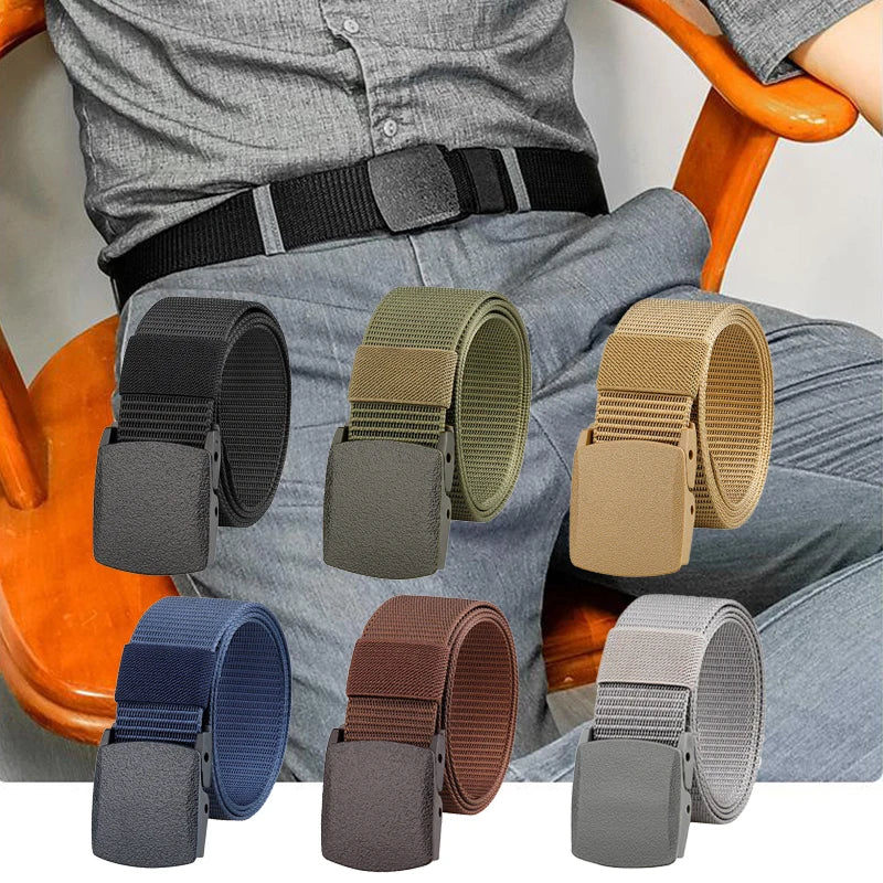 Automatic Buckle Nylon Belt Outdoor Hunting Multifunctional Tactical Canvas Belt High Quality Men Belt