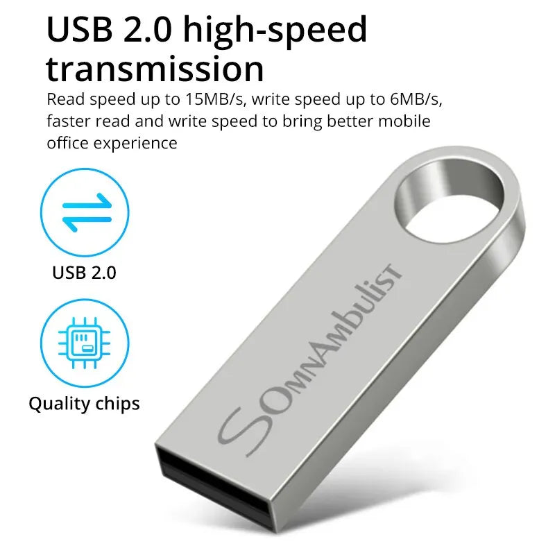 Metal USB Flash Drive Pendrive 8GB 16GB 32GB 64GB High Speed Memory Stick U Disk 128GB waterproof Key Ring Gift metal stick key