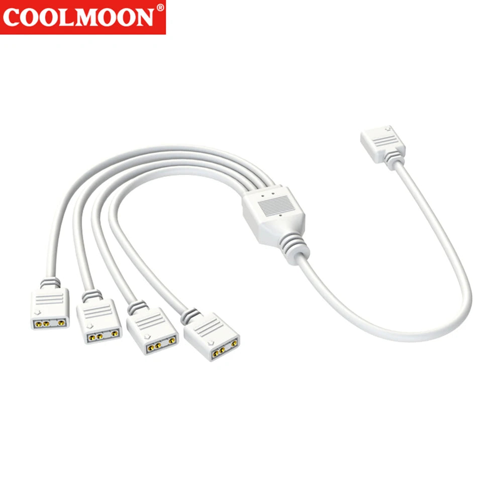 ARGB Chassis Fan Splitter 5V 3PIN Connector 1 To 2/3/4 Motherboard Extension Cable Synchronization 30cm for PC Light Strip Fans