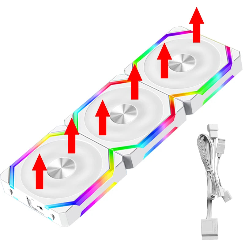 JUMPEAK CS120 ARGB Cooling Fan 360mm Modular Stackable Splicing PWM Silent 120mm RGB Fans Kit For Gaming PC Case Water Cooler