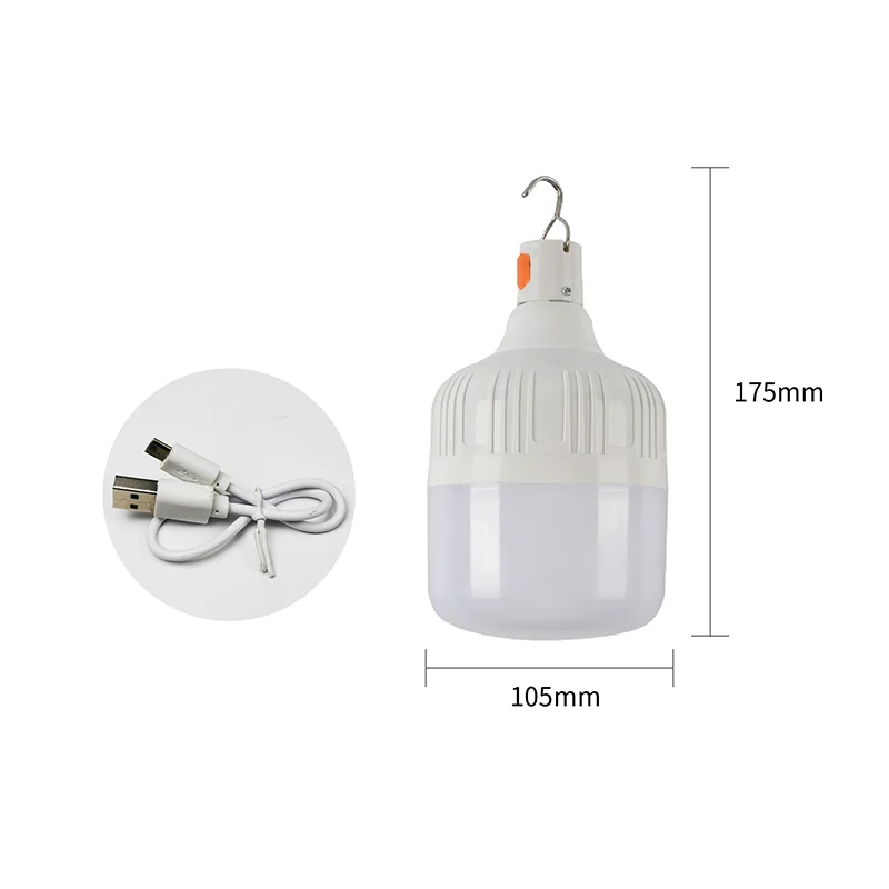 Portable Rechargeable LED Street Camping Light with Hook Dimmable Tent Lantern USB Charging Emergency Multifunctional LED Lamp