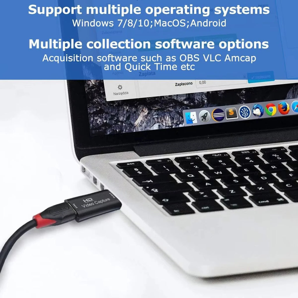 4K HDMI-Compatible Video Capture Card Streaming Board Capture USB 2.0 1080P Card Grabber Recorder Box for PS4 Game DVD Camera