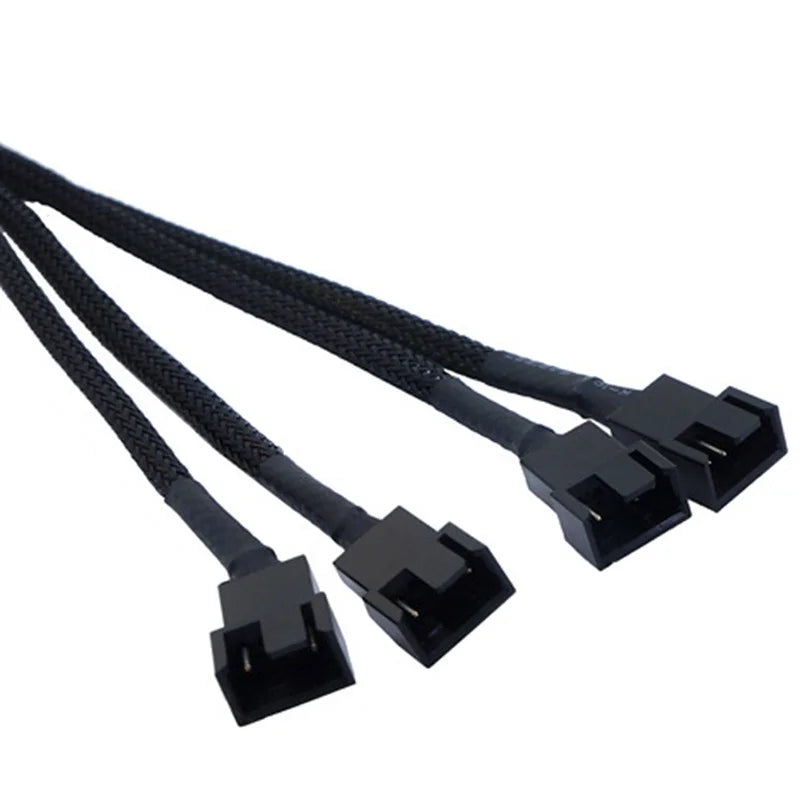 New 4 Pin Pwm Fan Cable 1 To 4/3/2/1 Ways Splitter Black Sleeved 27cm Extension Cable Connector Pwm Extension Cables