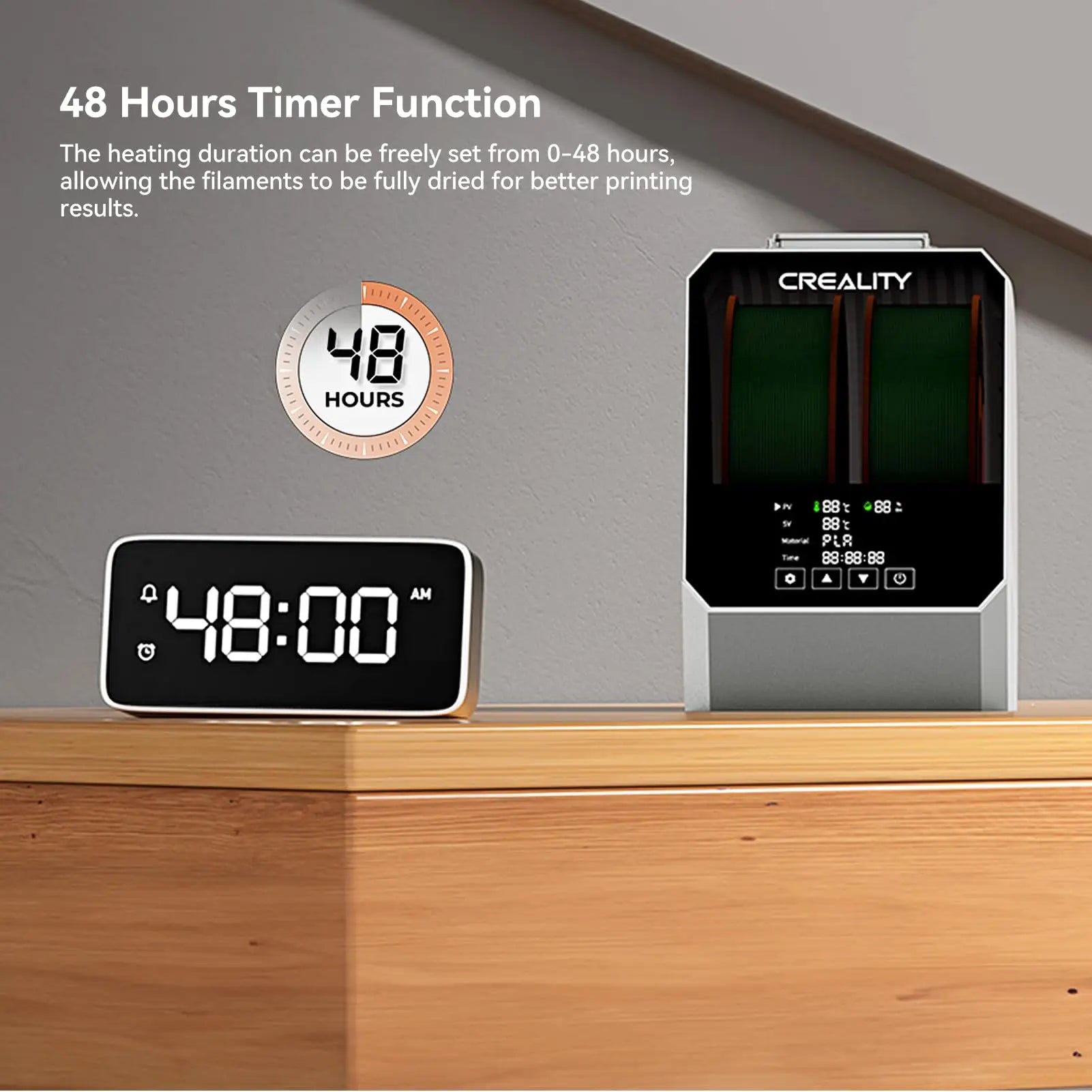 Creality Space Pi Filament Dryer Plus Drying Box Upgraded Two Rolls Drying Dehydrator for 2KG Filament 360° Hot-air heating