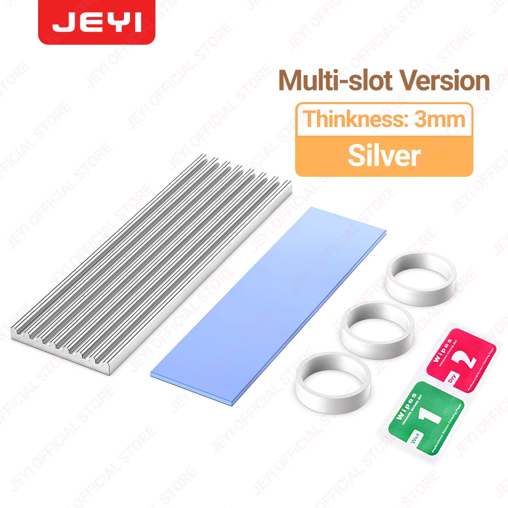 JEYI M.2 SSD Heatsink, Aluminum PS5 Radiator Solid State Drives Cooler Silicone Thermal Pad For NVME NGFF M2 2280 PCI-E SSD