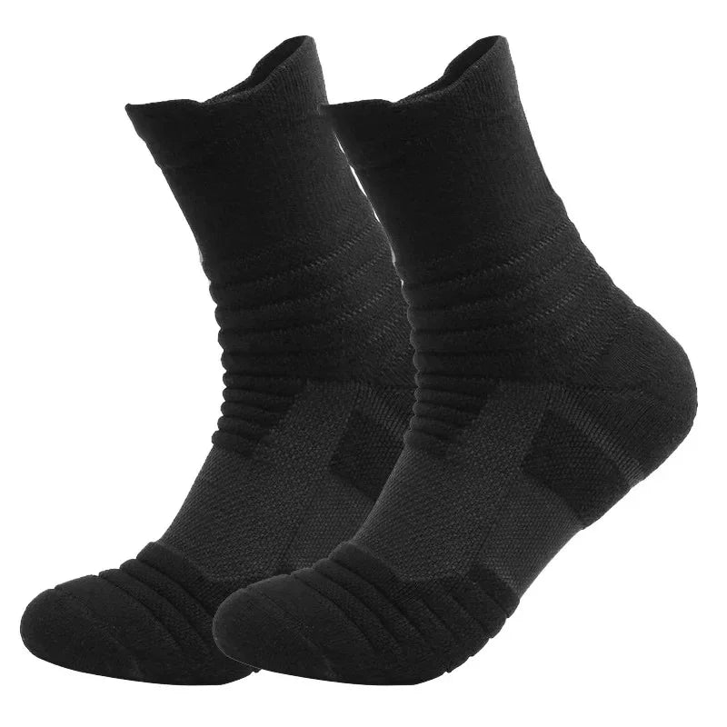 3 Pairs Men's Comfort Fit Cushion Performance Athletic Crew Socks For Outdoor Sports