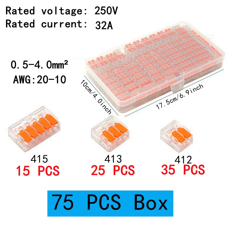 10-75 Pcs Orange Universal Type Quick Plug-in Terminals,Electrical Equipment Connectors,Wire Connector Terminals,250V/32A