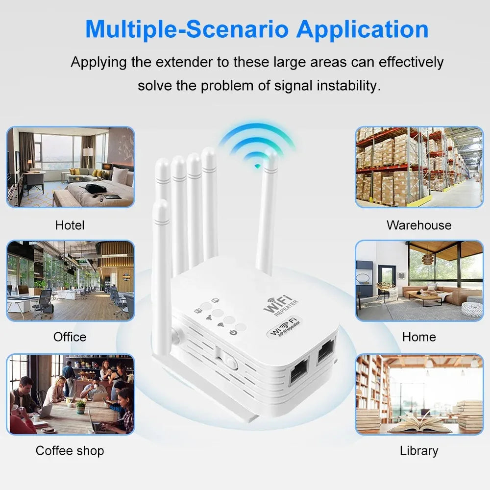 Kebidumei 1200Mbps Wireless WiFi Repeater WIFI Extender Signal Booster 2.4G 5G Dual-band Network 802.11ac WiFi Amplifier Router