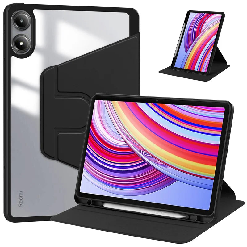 360 Rotation Cover For Redmi Pad Pro Case 12.1 inch with Pencil Holder Cover For Redmi Pad Pro Poco Pad 12 1 2024 Tablet Case