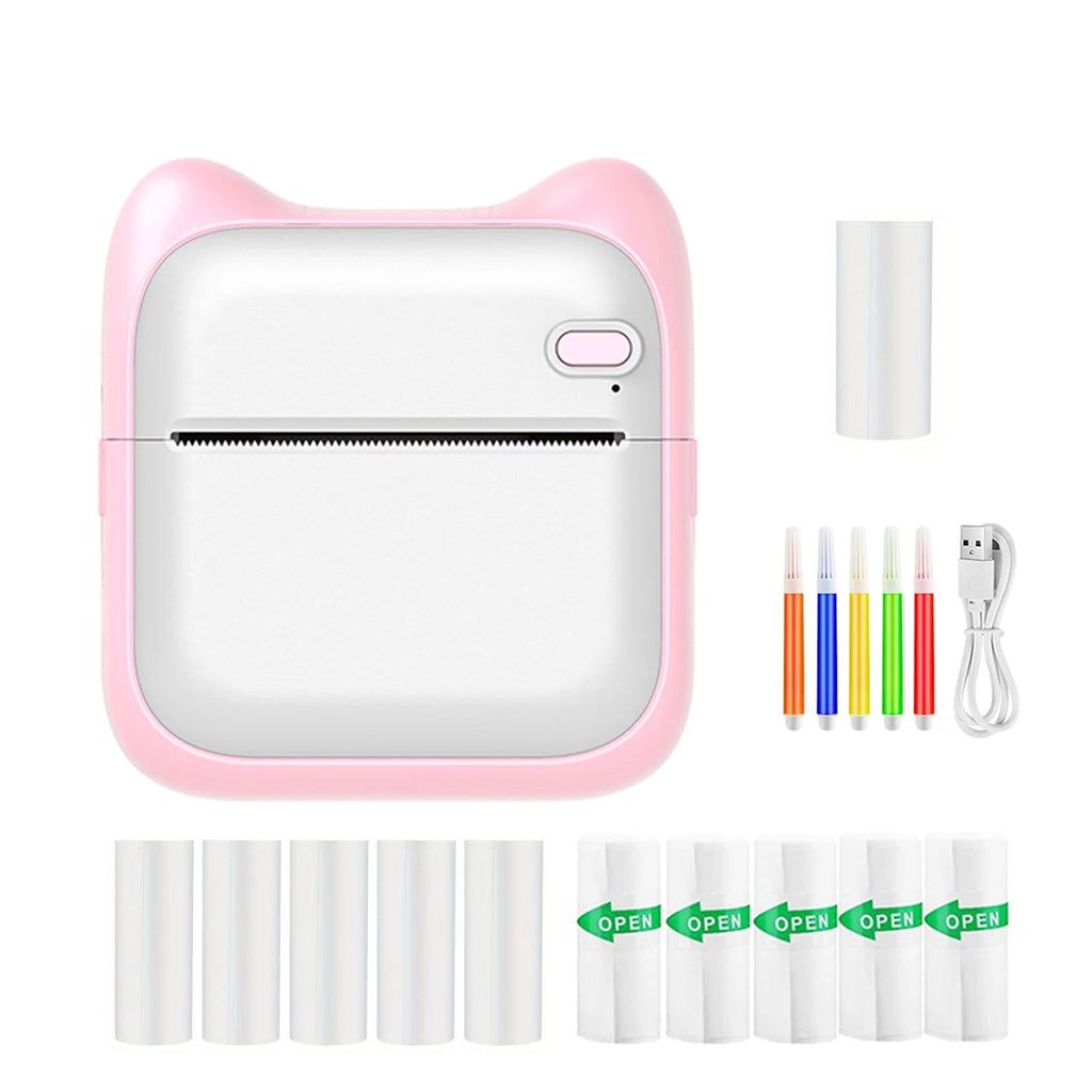 Portable Mini printer,thermal pocket Label  printer, for Android or IOS APP, inkless sticker printer, suitable for home, office