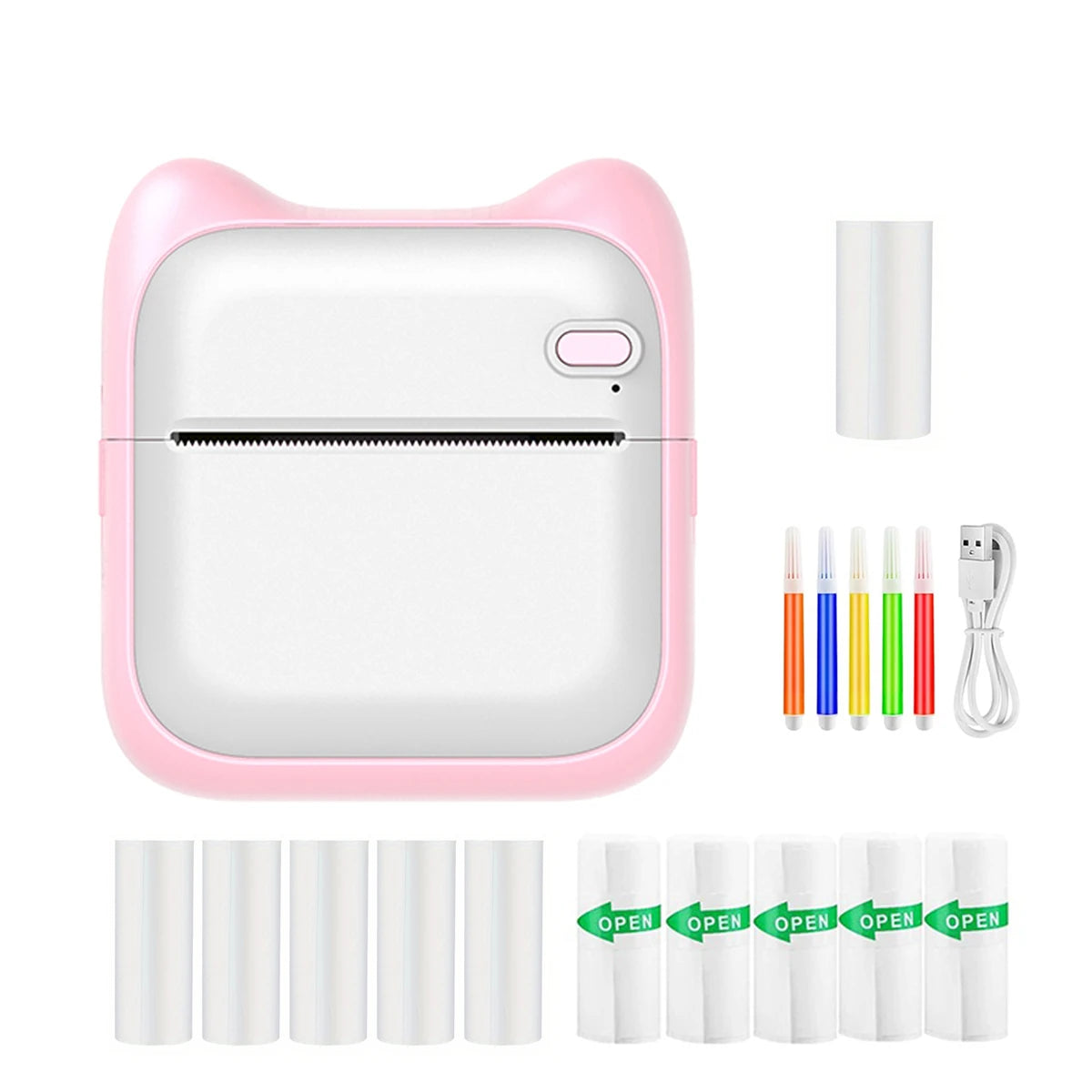 Portable Mini printer,thermal pocket Label  printer, for Android or IOS APP, inkless sticker printer, suitable for home, office