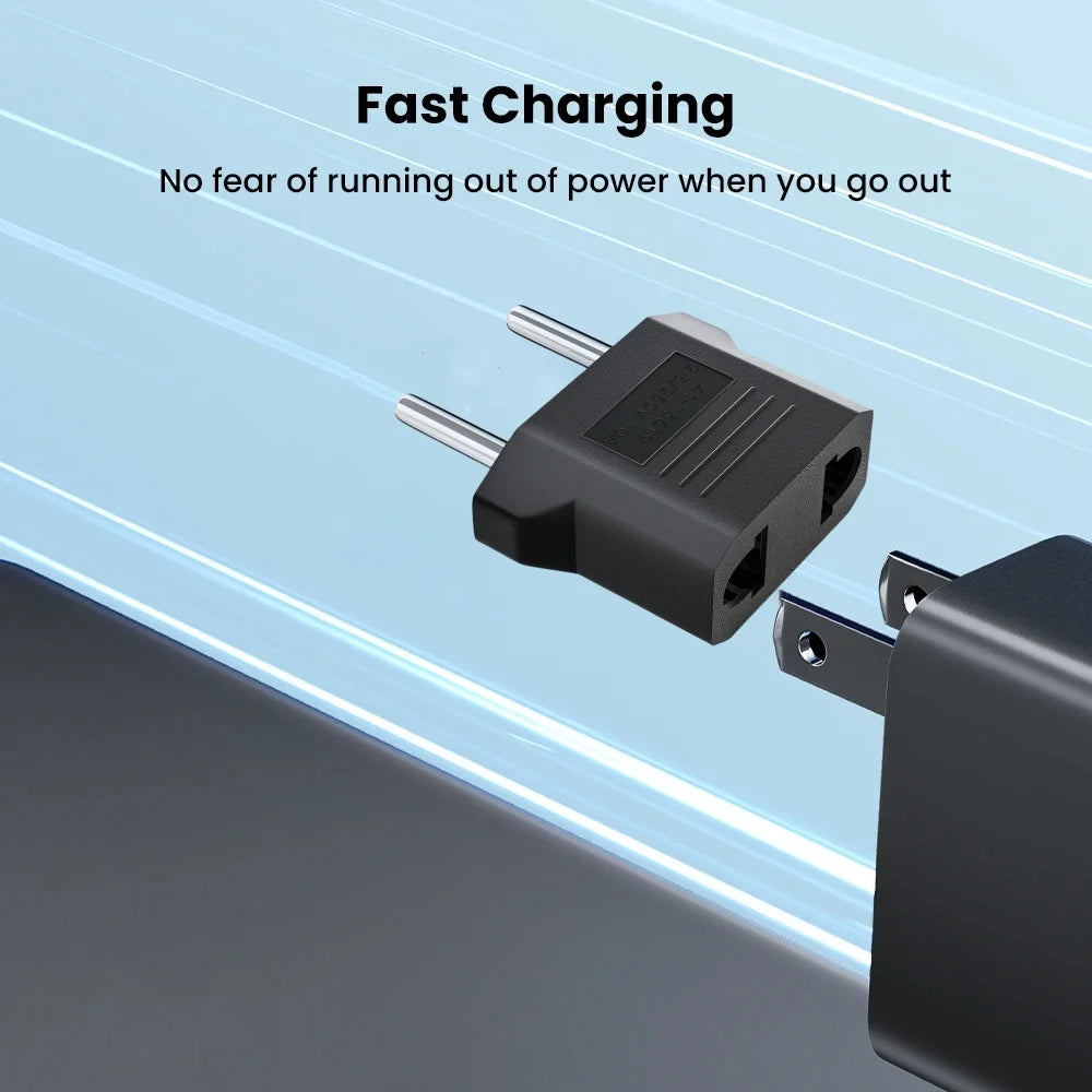 3/5/10Pcs European Euro EU Plug to US USA Plug Socket Travel Charger Converter Adapter Type C Plug Electrical Sockets AC Outlet