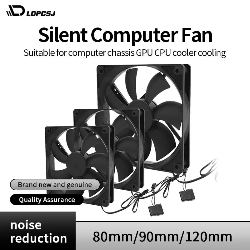 LDPCSJ 8cm 9cm 12cm Quiet Computer Fan Silent PC Fans For Computer PC Case GPU CPU Cooler Radiator Cooling