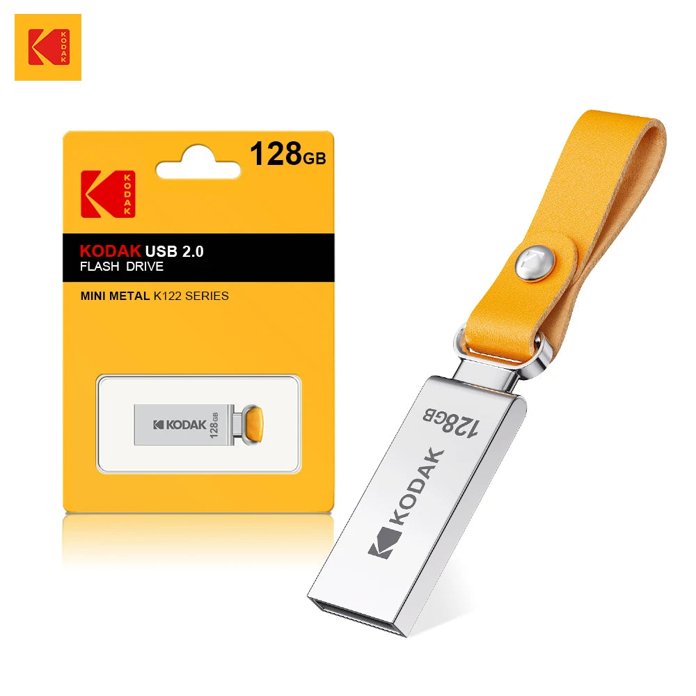 KODAK Mini USB Flash Drive Drive USB Pendrive U Disk Memory Stick 128GB 64GB 32GB USB Storage Key for PC with Leather Band Gift
