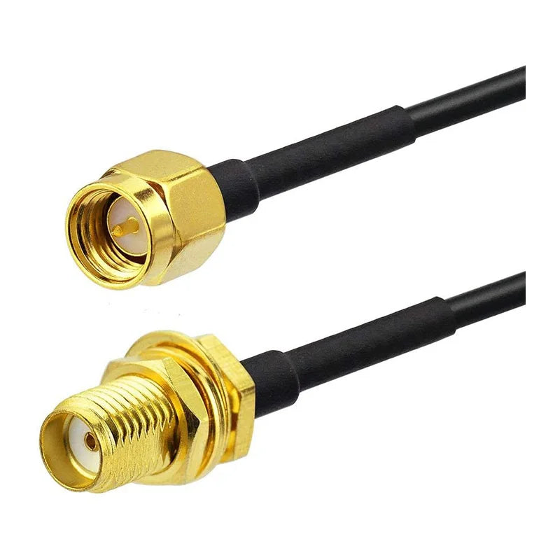 RP-SMA SMA Connector Male to Female Extension Cable Copper Feeder Wire for Coax Coaxial WiFi Network Card RG174 Router Antenna