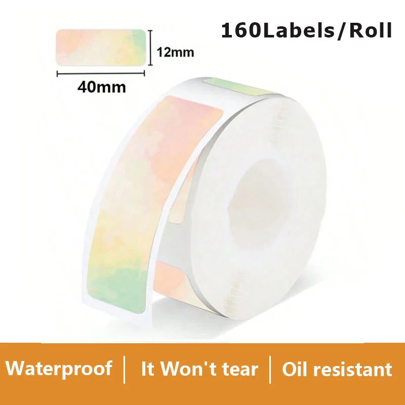 1Roll P12 P15 Thermal Label Sticker 12mm*40mm tape Compatible Phomemo D30 Q30 Marklife P11 P50 L12 DELI Q2 Labeller