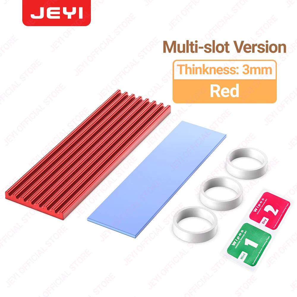 JEYI M.2 SSD Heatsink, Aluminum PS5 Radiator Solid State Drives Cooler Silicone Thermal Pad For NVME NGFF M2 2280 PCI-E SSD
