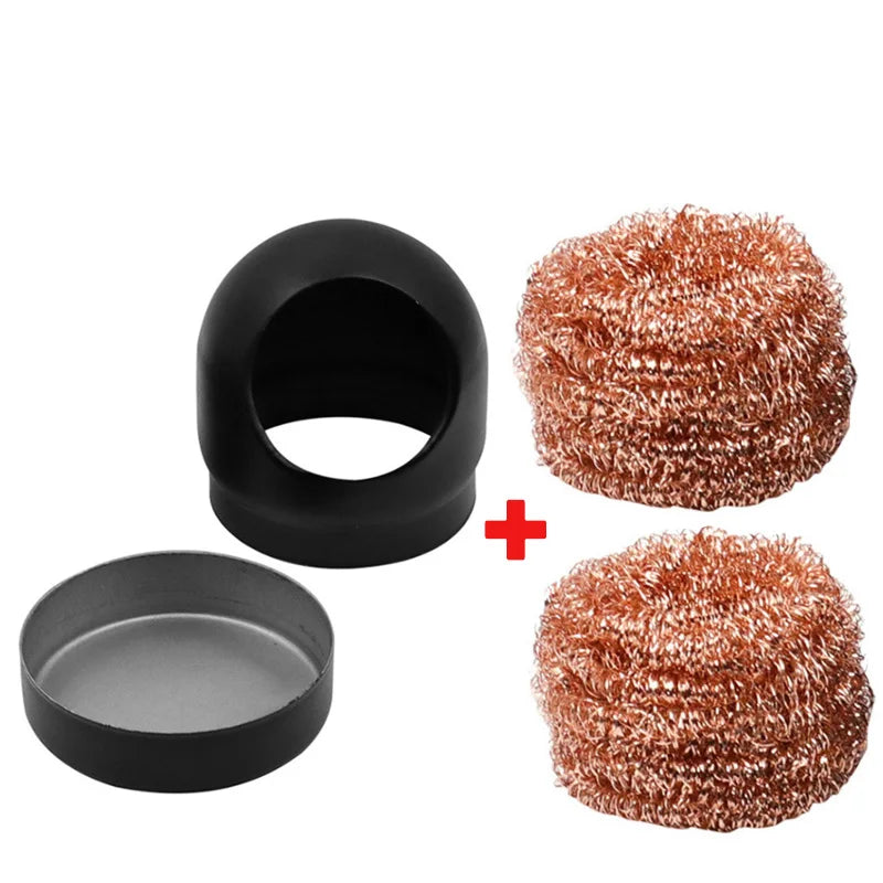 Metal Wire With Stand Set Welding Desoldering Soldering Solder Iron Tip Dross Cleaner Cleaning Steel Ball Mesh Filter Tin Remove