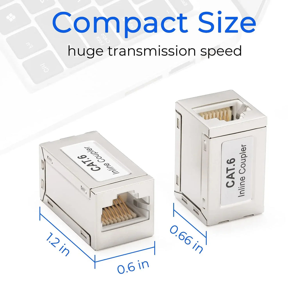 RJ45 Coupler Ethernet Extender 10Gbps, Cat7 Ethernet Coupler Female to Female Connector for Cat7/ Cat6/ Cat5e Cable