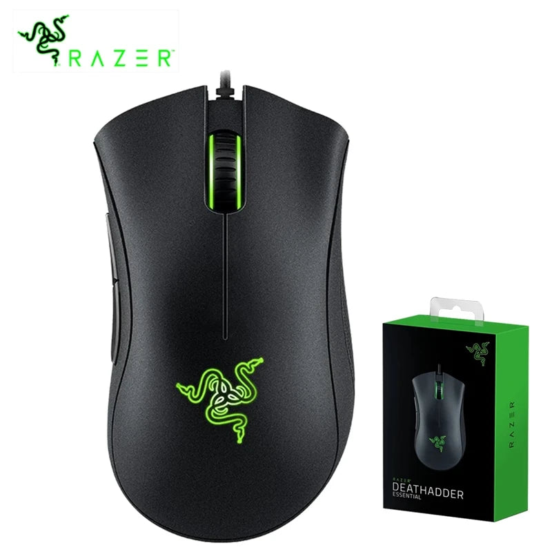 Razer DeathAdder Essential Wired Gaming Mouse Mice 6400DPI Optical Sensor 5 Independently Buttons For Laptop PC Gamer