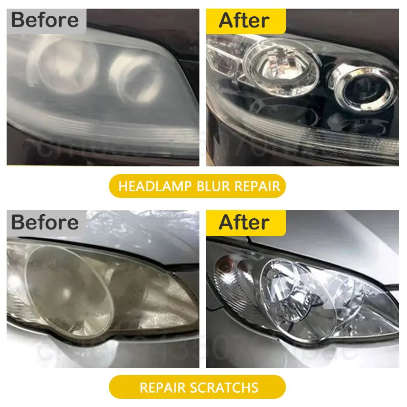 Car Headlight Restoration Polishing Kits Headlamp Scratch Remover Repair Cleaning Paste Remove Oxidation Headlight Polish Liquid