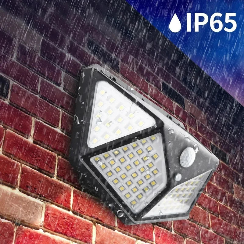 1/2/4/6Pcs 100 LED Wall Lights Outdoor Solar Lamp PIR Motion Sensor Solar Powered Sunlight Street Light for Garden Decoration