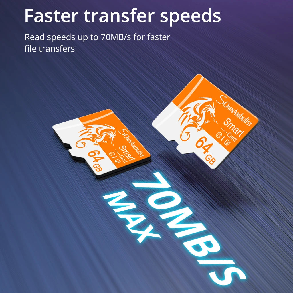 SomnAmbulist Memory Card 64GB High Speed Mini TF Card C10 U3 A1 for Drone Audio Surveillance Device 64GB TF Card