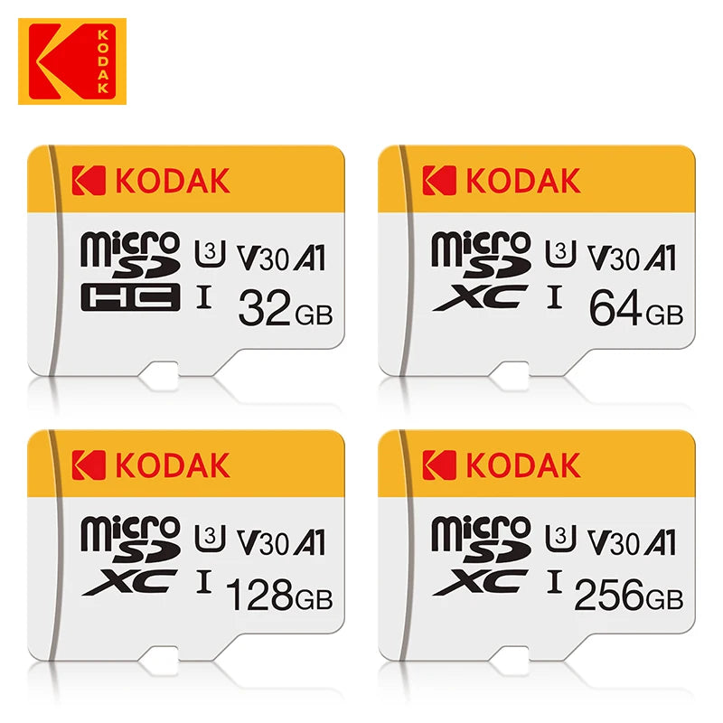 KODAK Mini Memory SD Card 256GB 128GB 64GB 32GB U3 V30 4K Full HD Micro TF Memory Flash Card for Phone/Computer/Camera