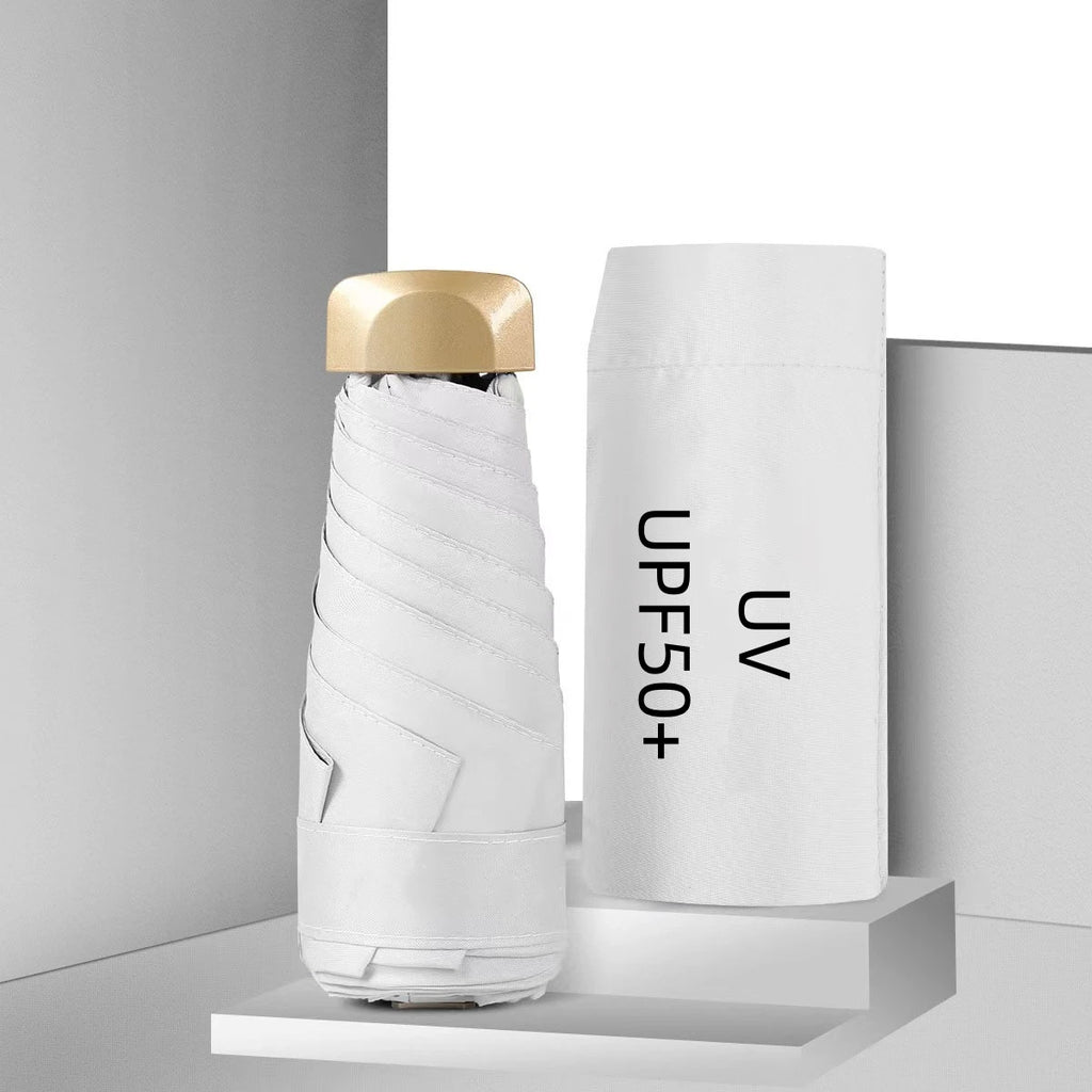 55% Off Mini Sun Umbrella Small Pocket Rain Umbrella Vinyl Folding UV Ultraviolet Protection Sun Shade Pocket Parasol Capsule