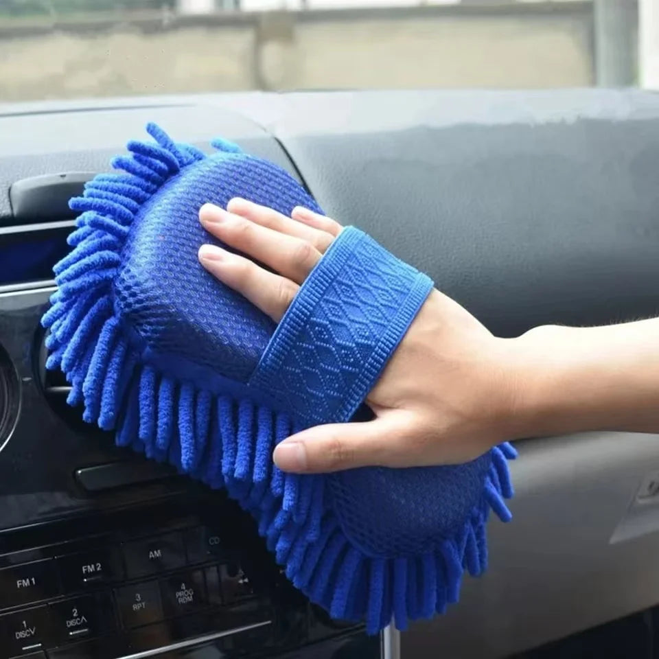Car Wash Glove Microfiber Chenille Car Wash Sponge Care Washing Detailing Brush Pad Multifunction Cleaning Tool