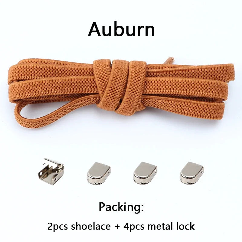 No Tie Shoe Laces Flat Elastic Shoelaces for Sneakers Tieless Shoelace Expand Shoestrings One Size Fits All Adult and Kids Shoes