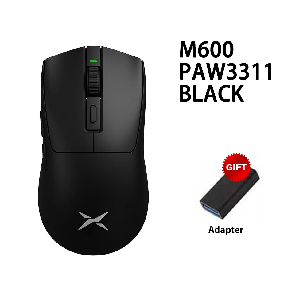 Delux M600 Series Wireless Gaming Mouse 52g Lightweight 2.4G Dual Mode Connection 26000DPI Macro Rechargeable Mice for PC Gamer