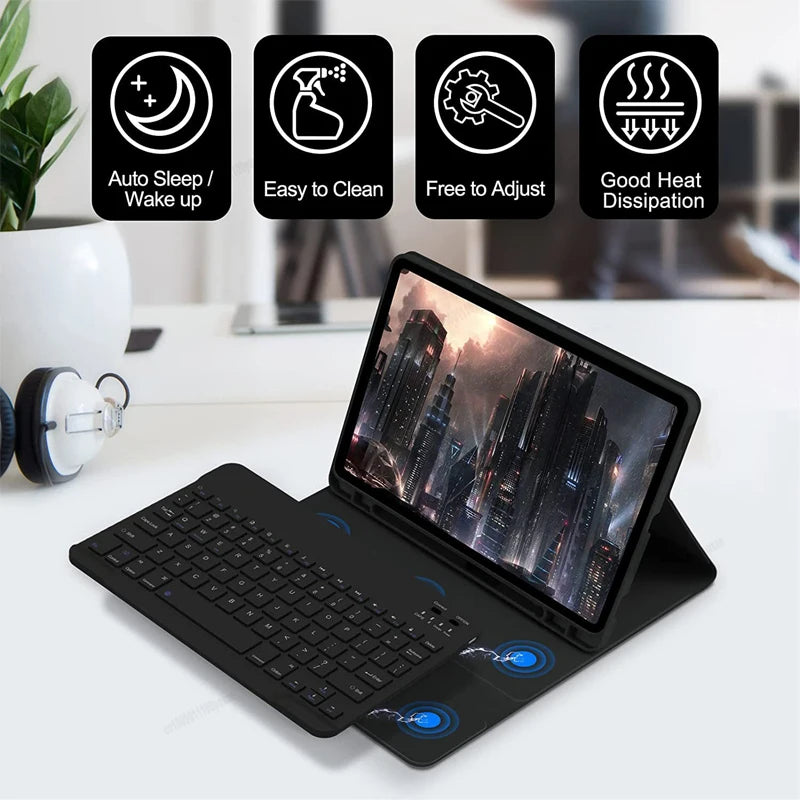 For Samsung Galaxy Tab A9 Plus 11 A8 Case Detachable Keyboard Galaxy Tab S6 S10 LITE S9 FE 10.9 10.4 S7 S8 S11 11 PLUS 12.4 13.1