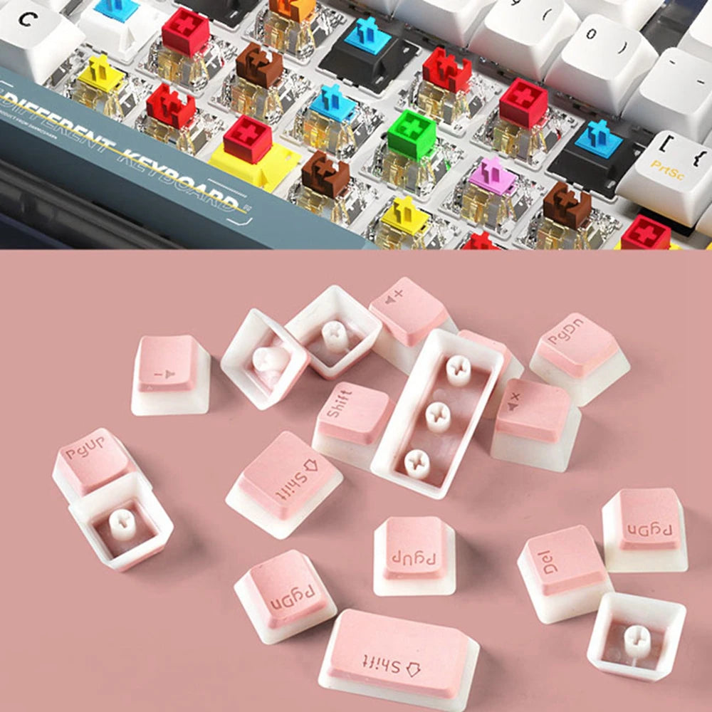 129Keys Keyboard Keycap OEM Profile PBT Material Key Cap for Mx Hot Swap Mechanical Keyboard Switch Transparent Pudding Keycaps