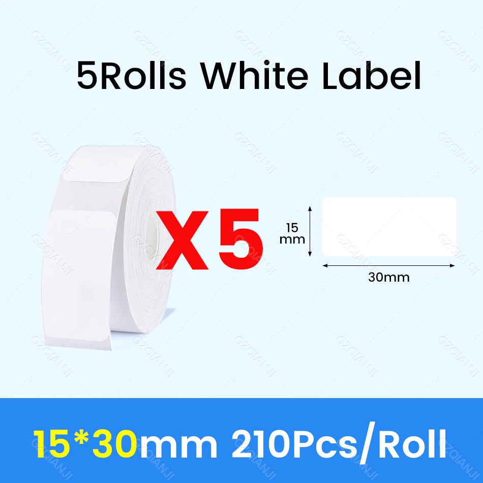 NiiMBOT D101 D11 D110 Label Thermal Sticker White Adhesive Paper Waterproof 3/5/10 Rolls Papers Cheapest official for Printer