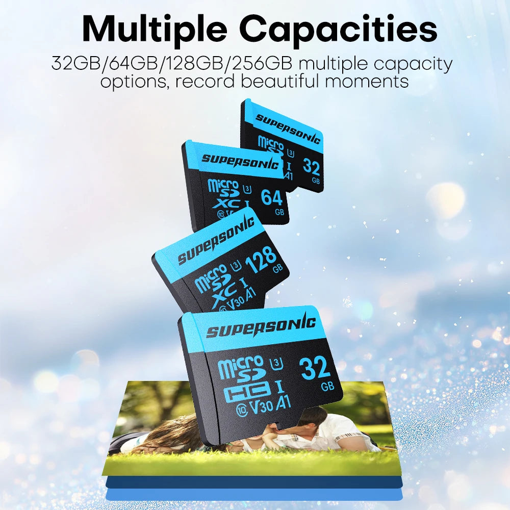 Supersonic High Speed Mini SD Memory Card 256GB Class 10 Micro TF flash usb pen drive card  32GB 64GB 128GB for Smartphone