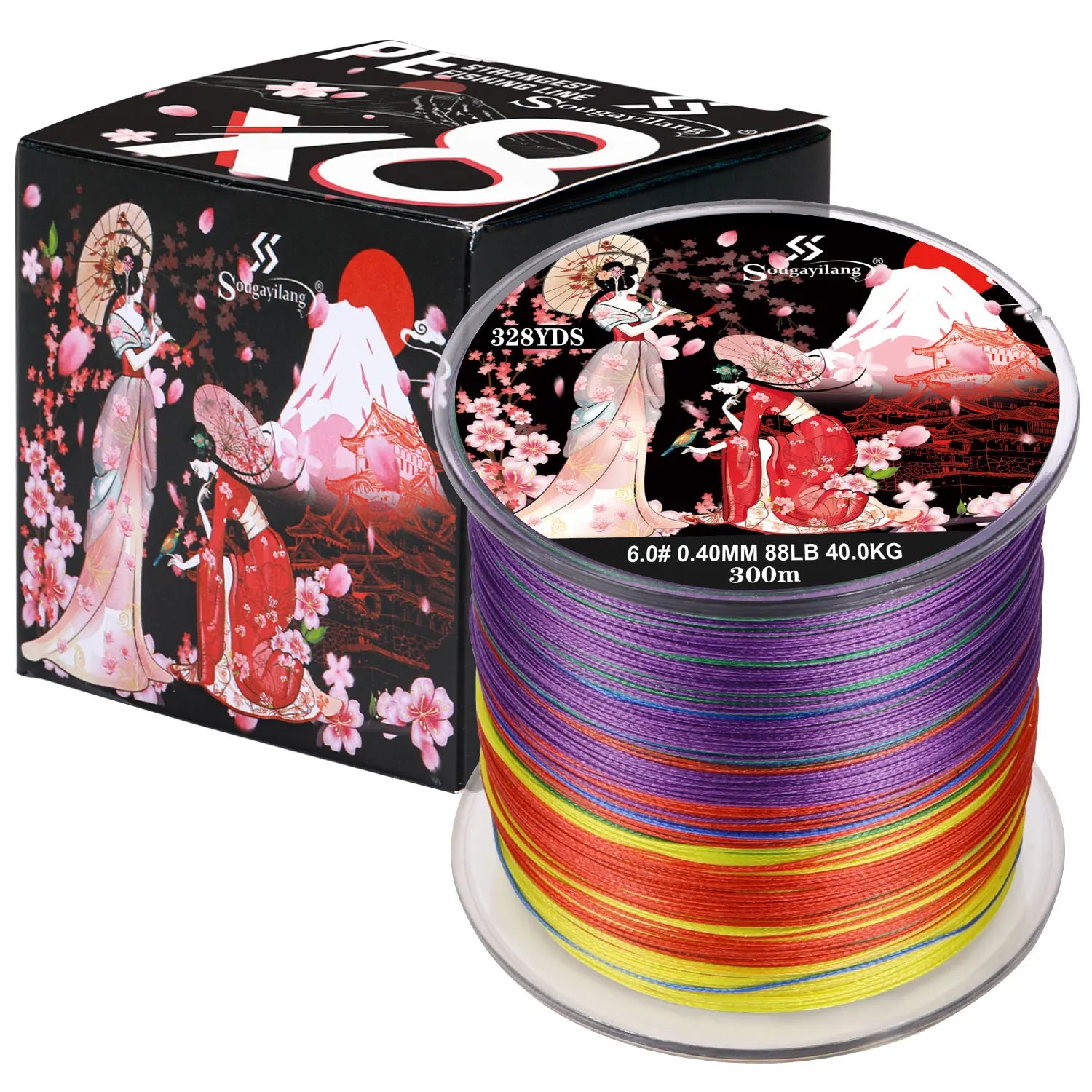 Sougayilang 8 Strands Braided Fishing Line 100M 300M Multifilament Carp Fishing Japanese Braided Wire Fishing Accessorie PE Line